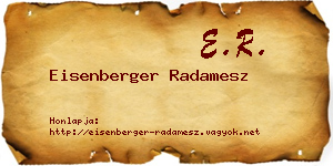 Eisenberger Radamesz névjegykártya